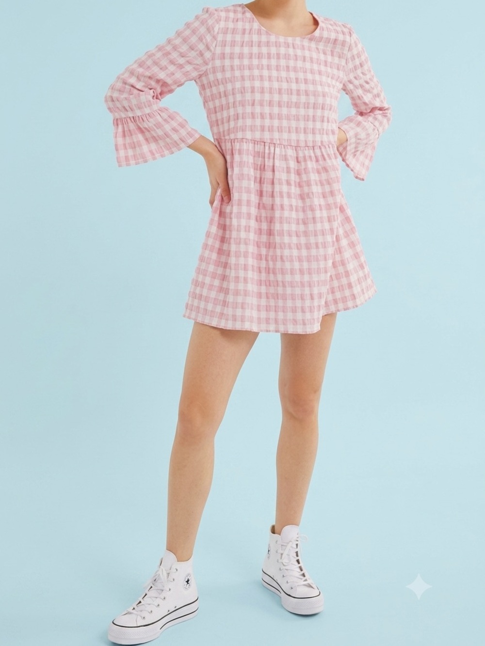 Urban Outfitters Pink Gingham Mini Dress Boho Chic, Cottagecore, Country Western